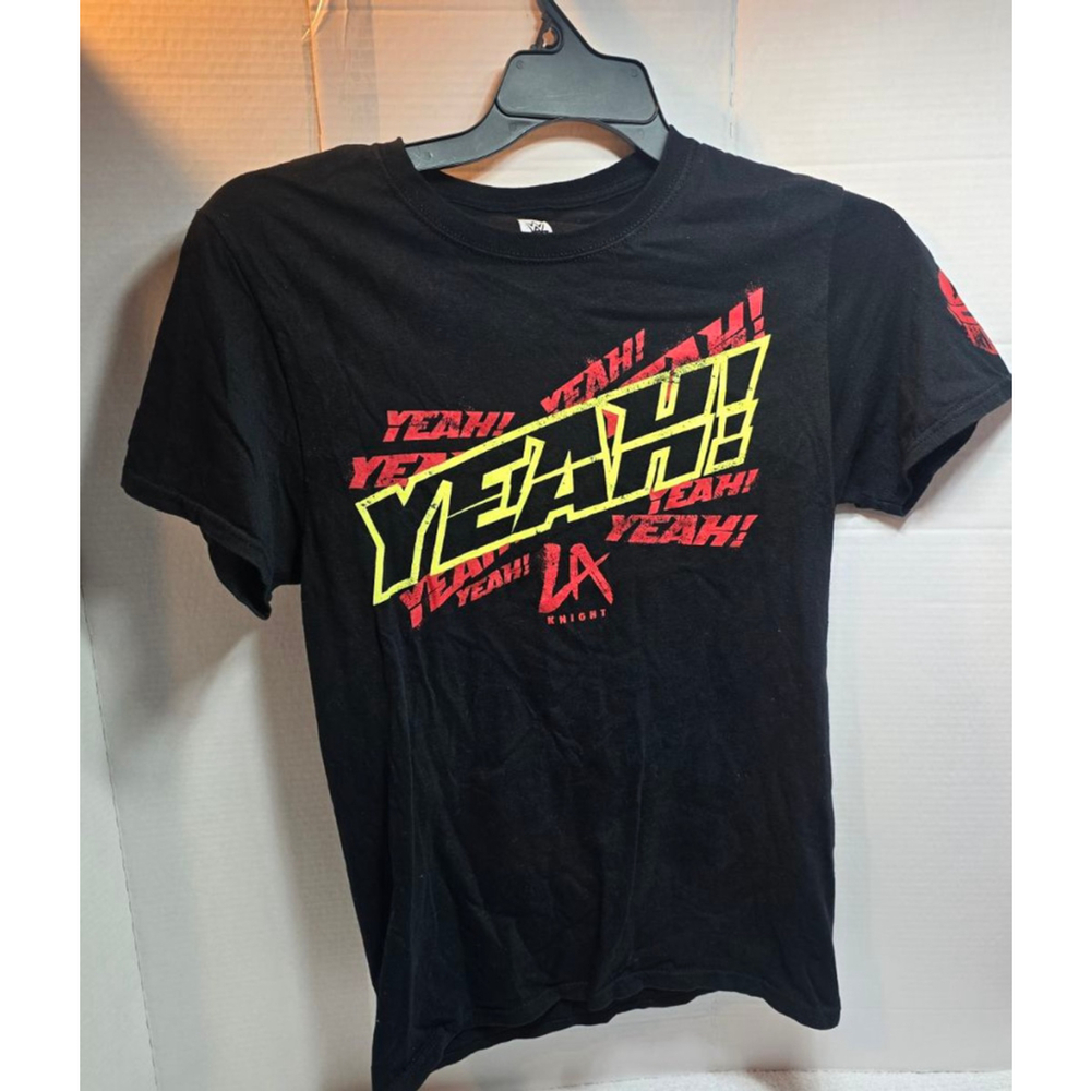 Men's WWE LA Knight Yeah! Black Short Sleeve Tee S